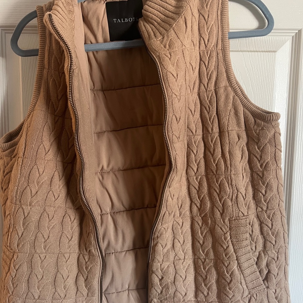 Talbots Beige Quilted Vest